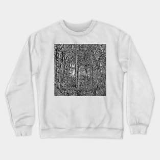 Trees Of Fall - Black and White Crewneck Sweatshirt